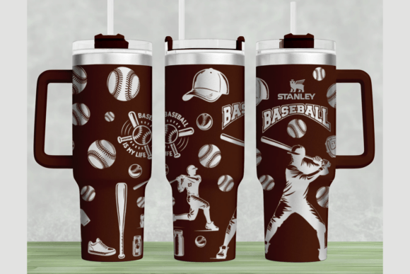 Baseball Stanley 40oz Laser Wrap SVG