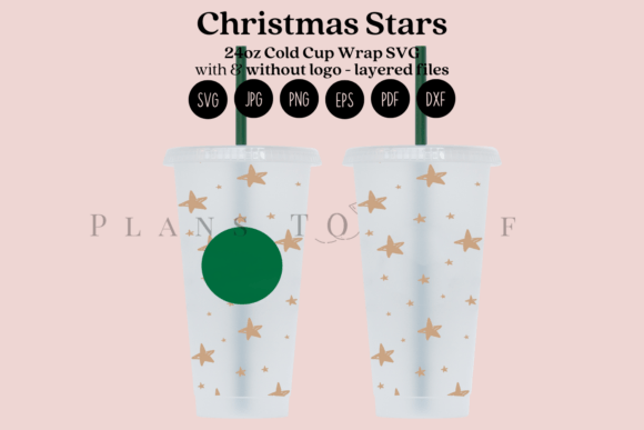 Christmas Stars 24oz Cold Cup Tumbler