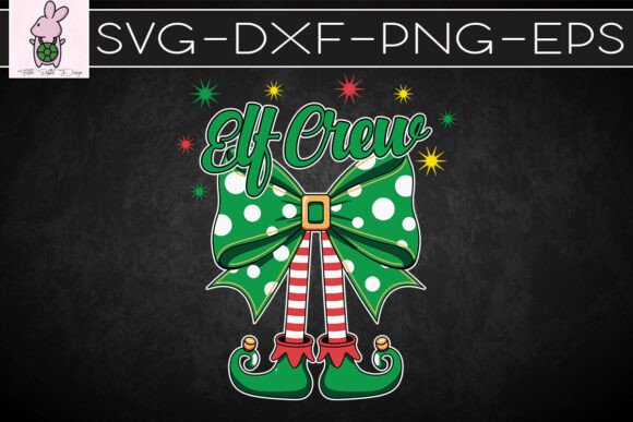 Elf Crew Coquette Bow Christmas SVG