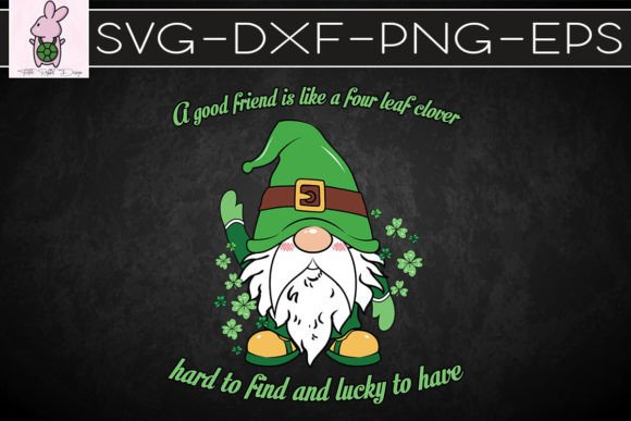 Four Leaf Clover Gnome SVG