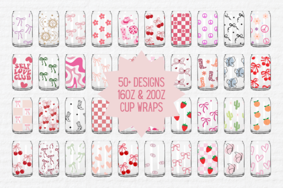 Glass Can SVG Bundle Coquette, Western