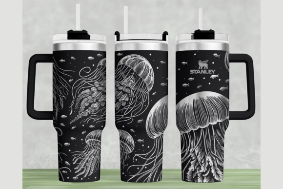 Jelly Fish Stanley 40oz Laser Wrap SVG
