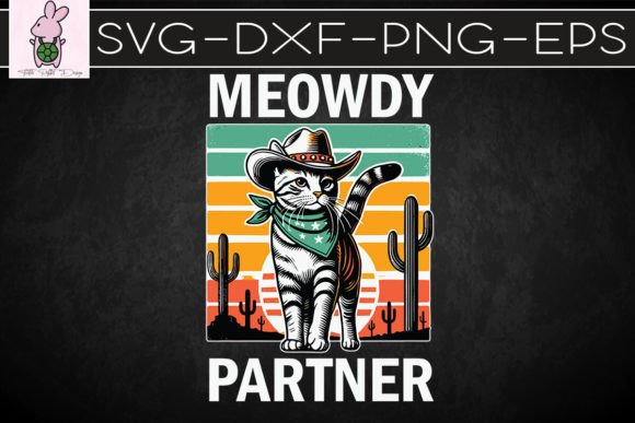 Meowdy Partner Cat Cowboy Hat SVG