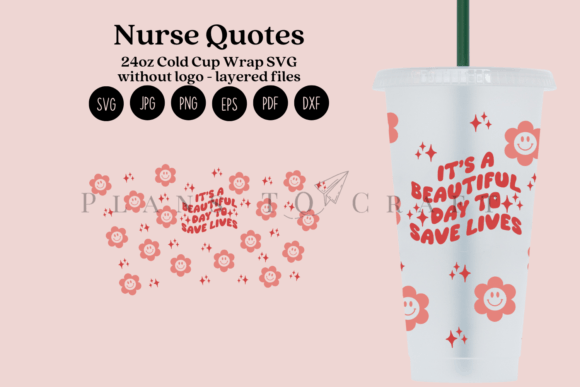 Nurse Quotes 24oz Cold Cup Tumbler Wrap