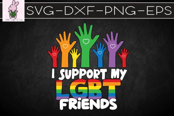 Support LGBT Friends Pride Ally SVG